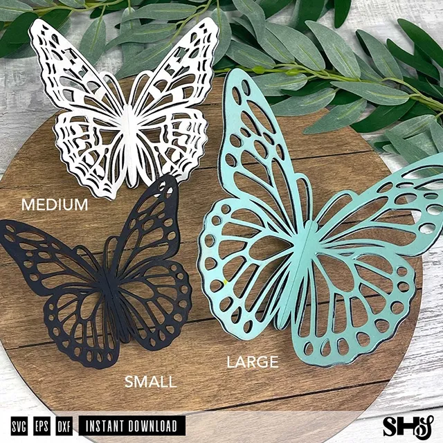 3D Butterfly SVG Bundle for Laser Cutting alternate view