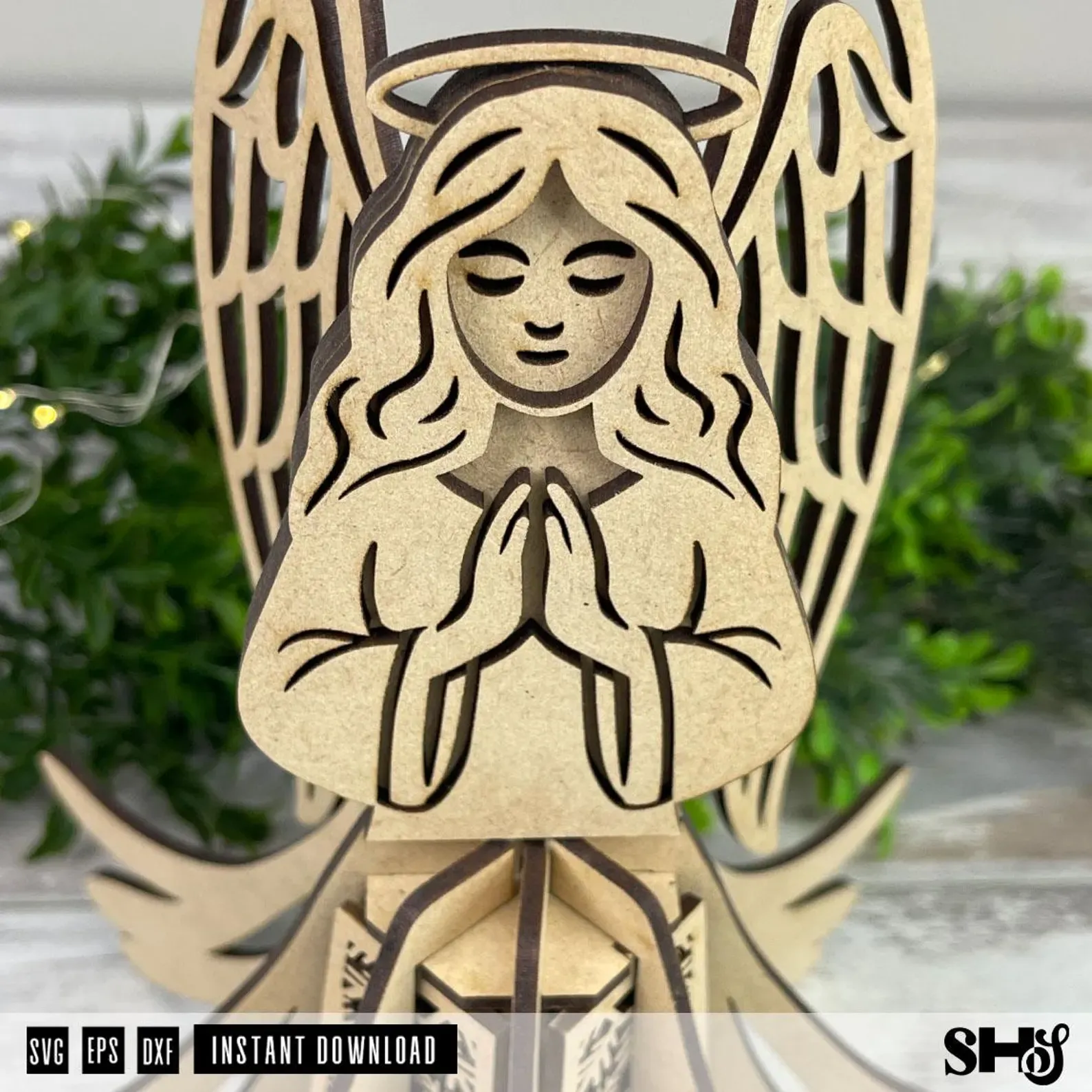 Angel Lantern Laser Cut SVG alternate view