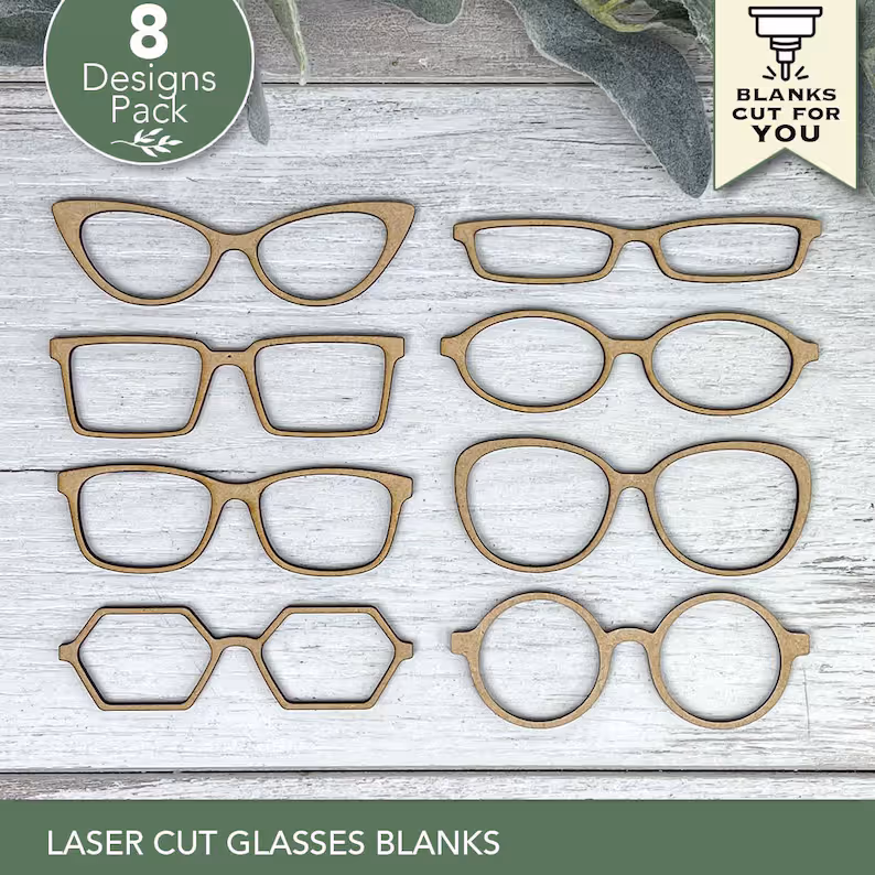 Laser Cut Glasses Blanks Set