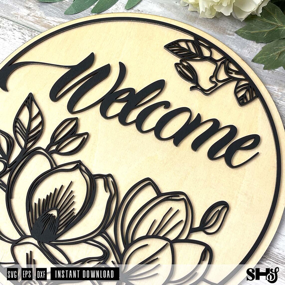 Magnolia Welcome Sign SVG alternate view