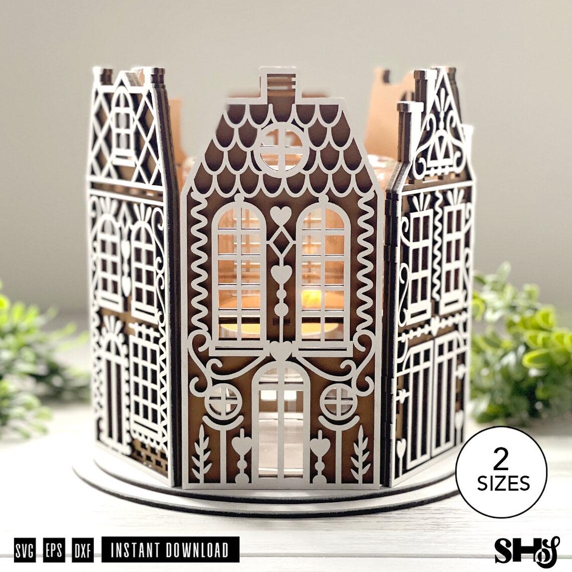 Gingerbread Village Candle Holder SVG Bundle