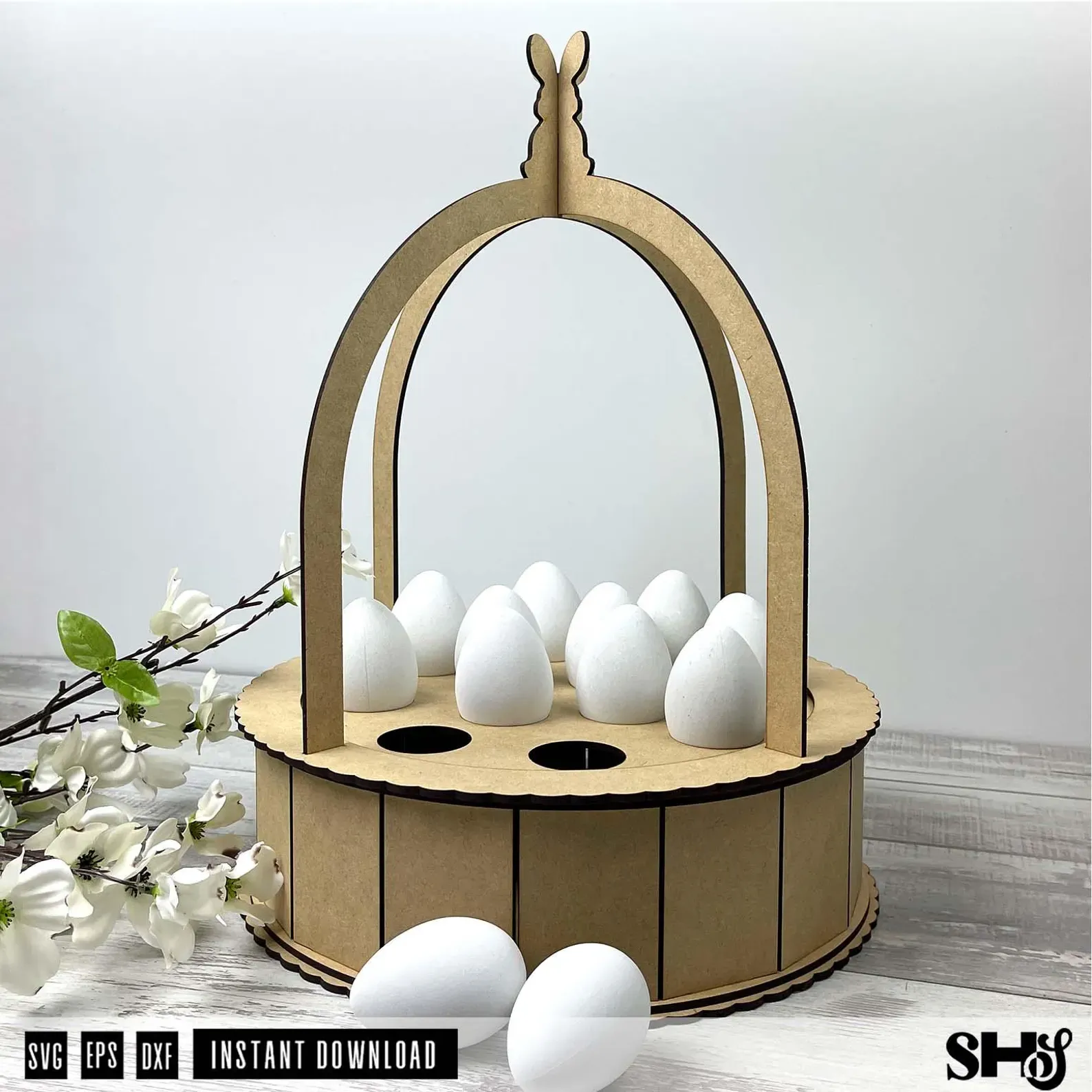 Laser Cut Easter Egg Basket SVG File