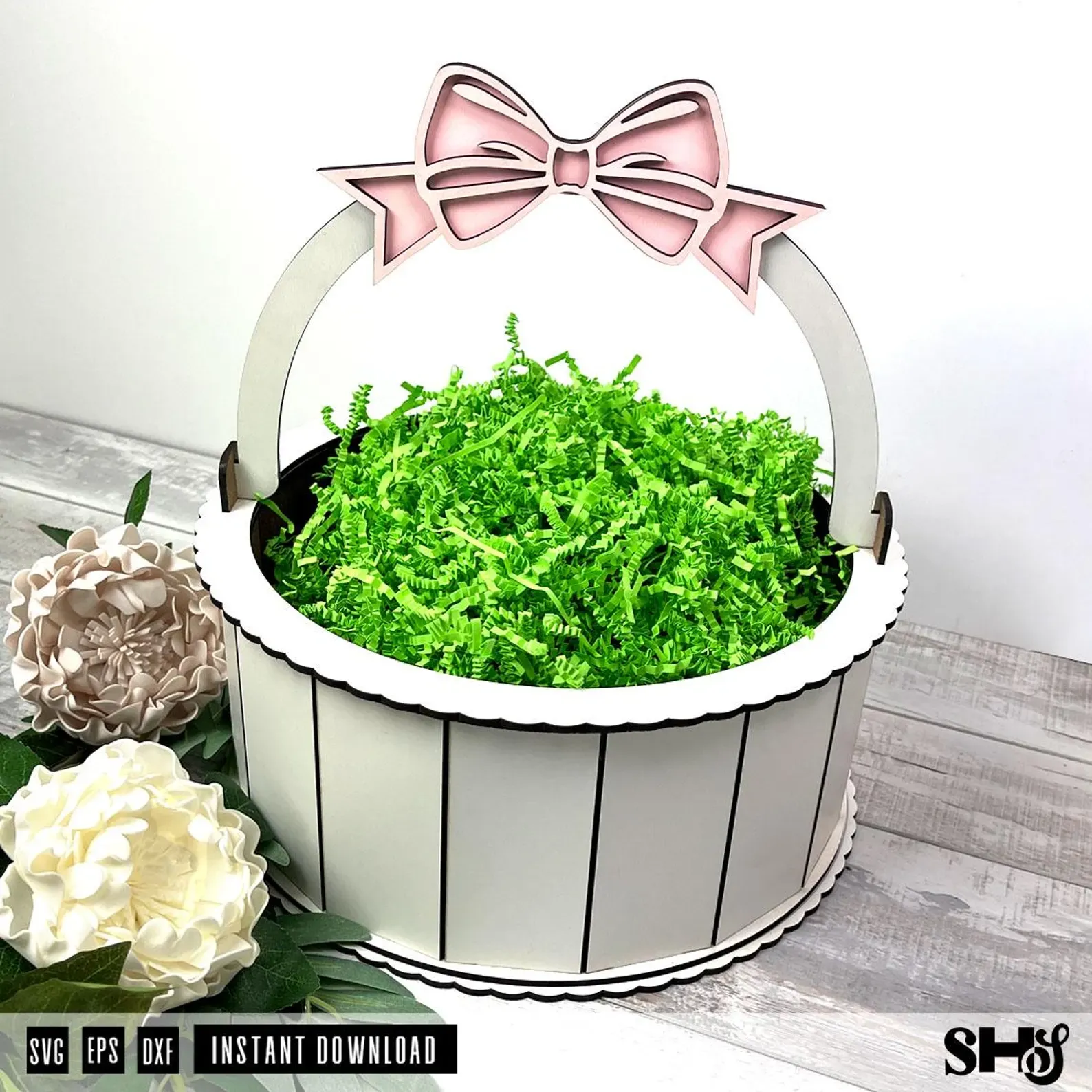 Easter Basket Laser Cut File alternate view