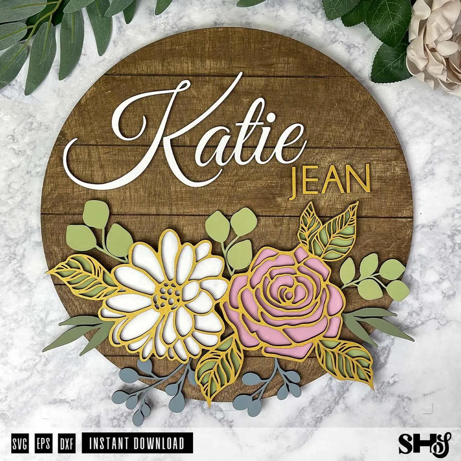 Summer Flower Swag SVG