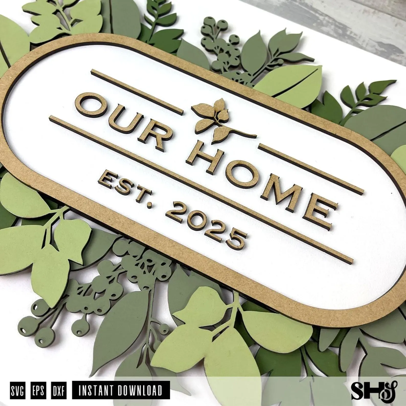 3D Family Home Sign SVG alternate view