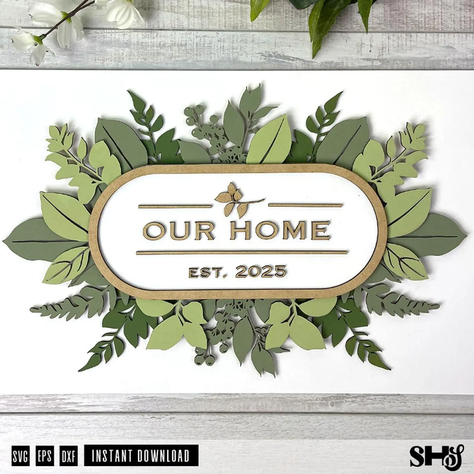 3D Family Home Sign SVG