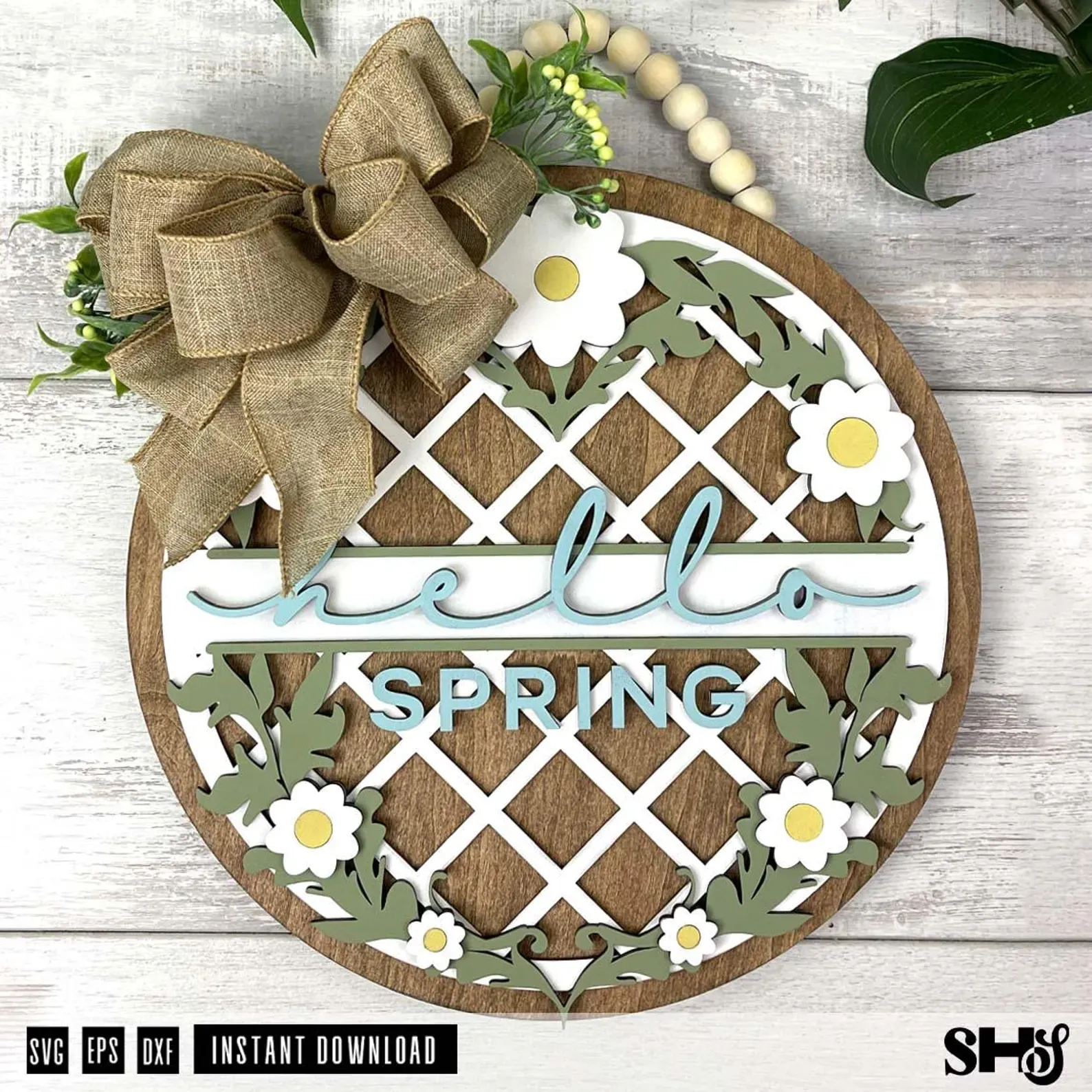 Hello Spring Door Hanger SVG