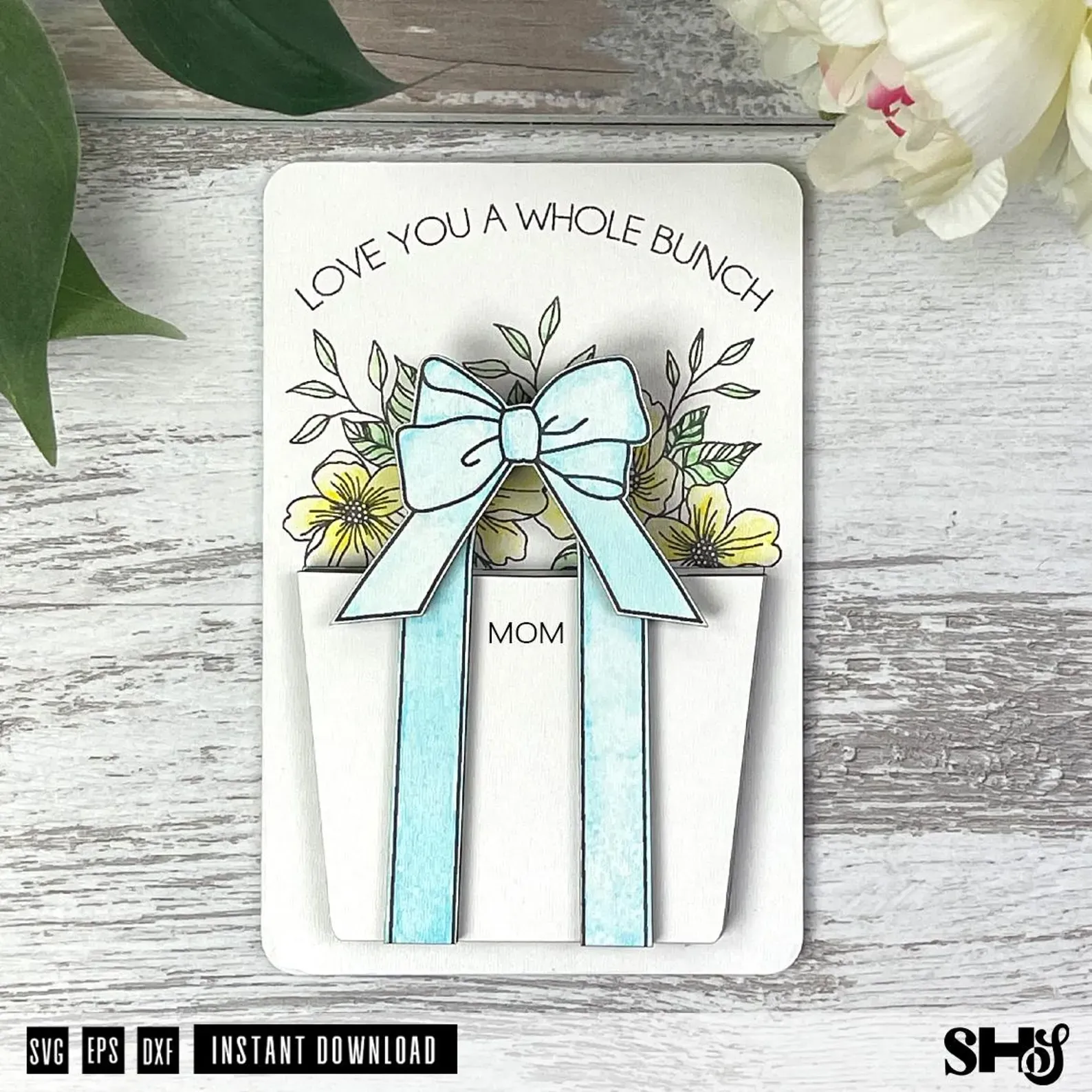 Floral Engraved Purse Gift Card Holder Laser Cut File