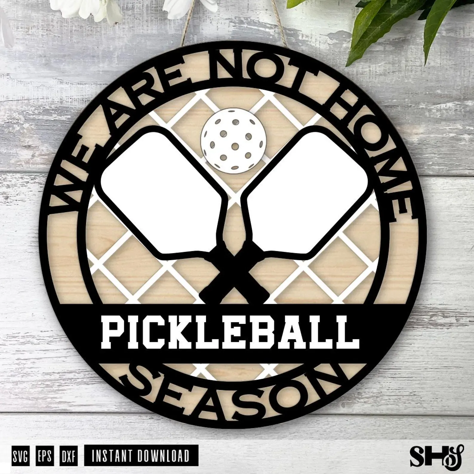 Pickleball Season Sign Laser Cut File alternate view