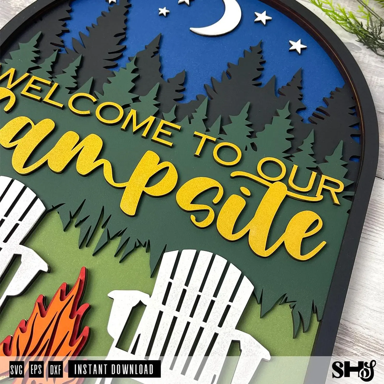 Camp Sign Laser Cut File alternate view