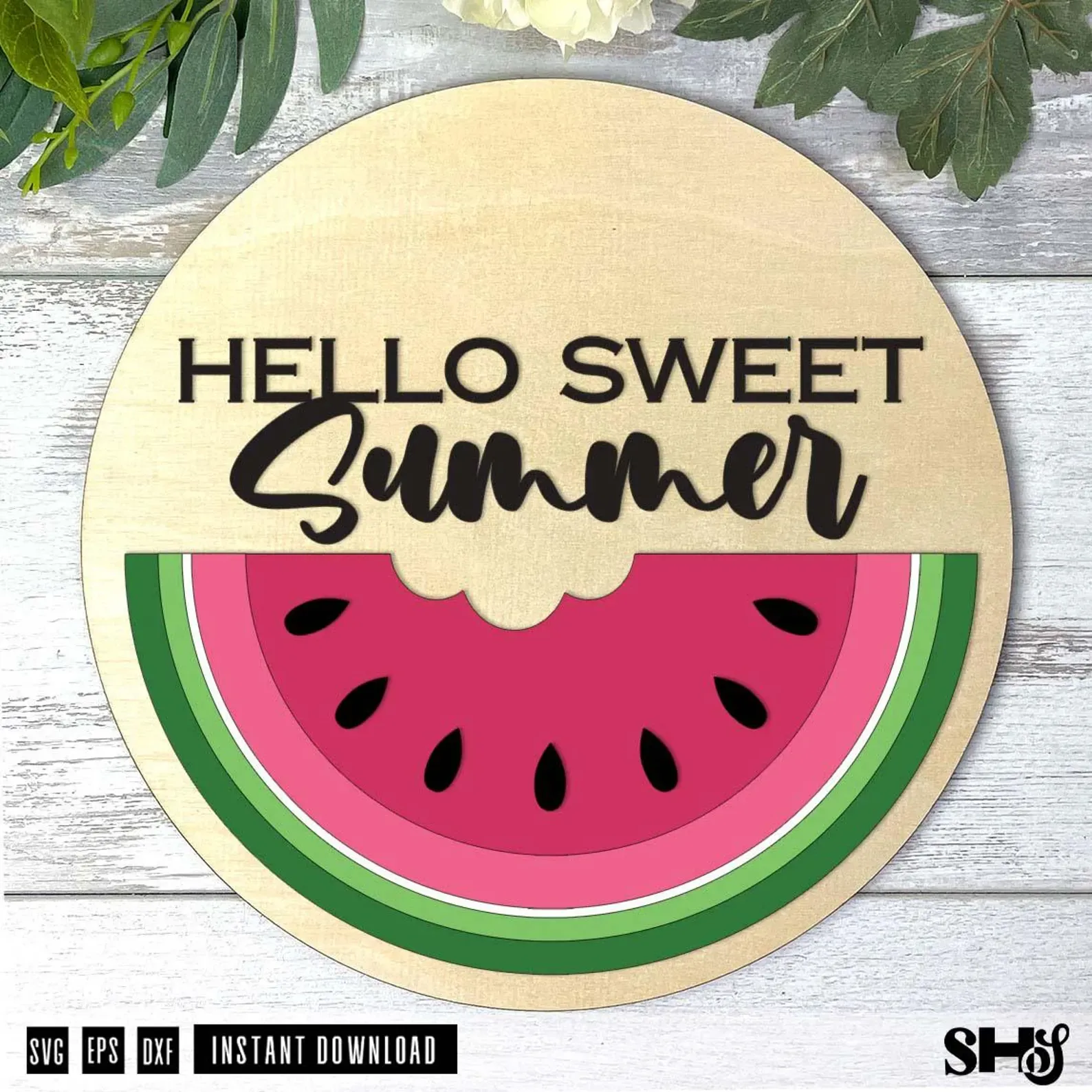 Hello Sweet Summer Sign SVG alternate view