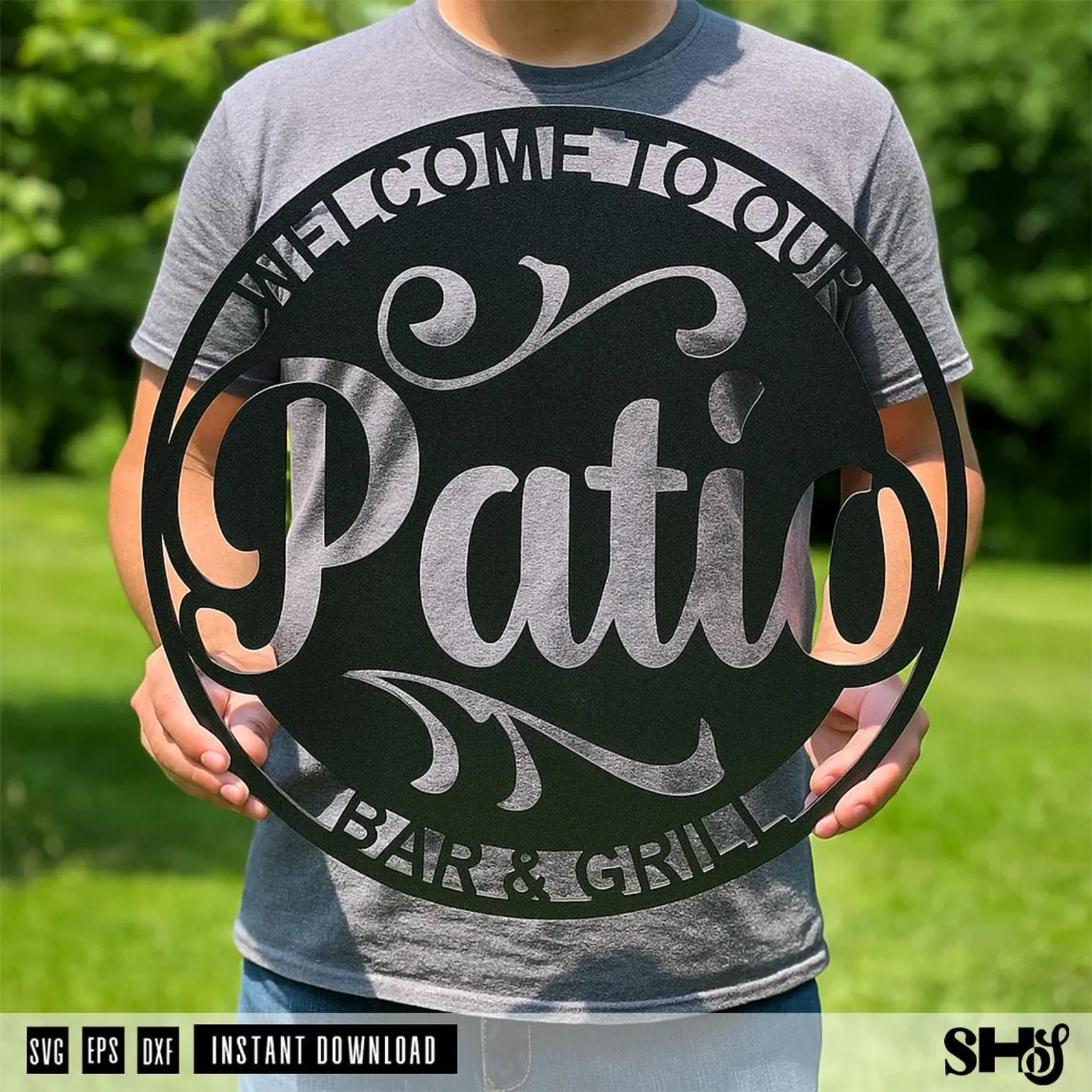 Welcome to Our Patio Laser Cut Sign alternate view