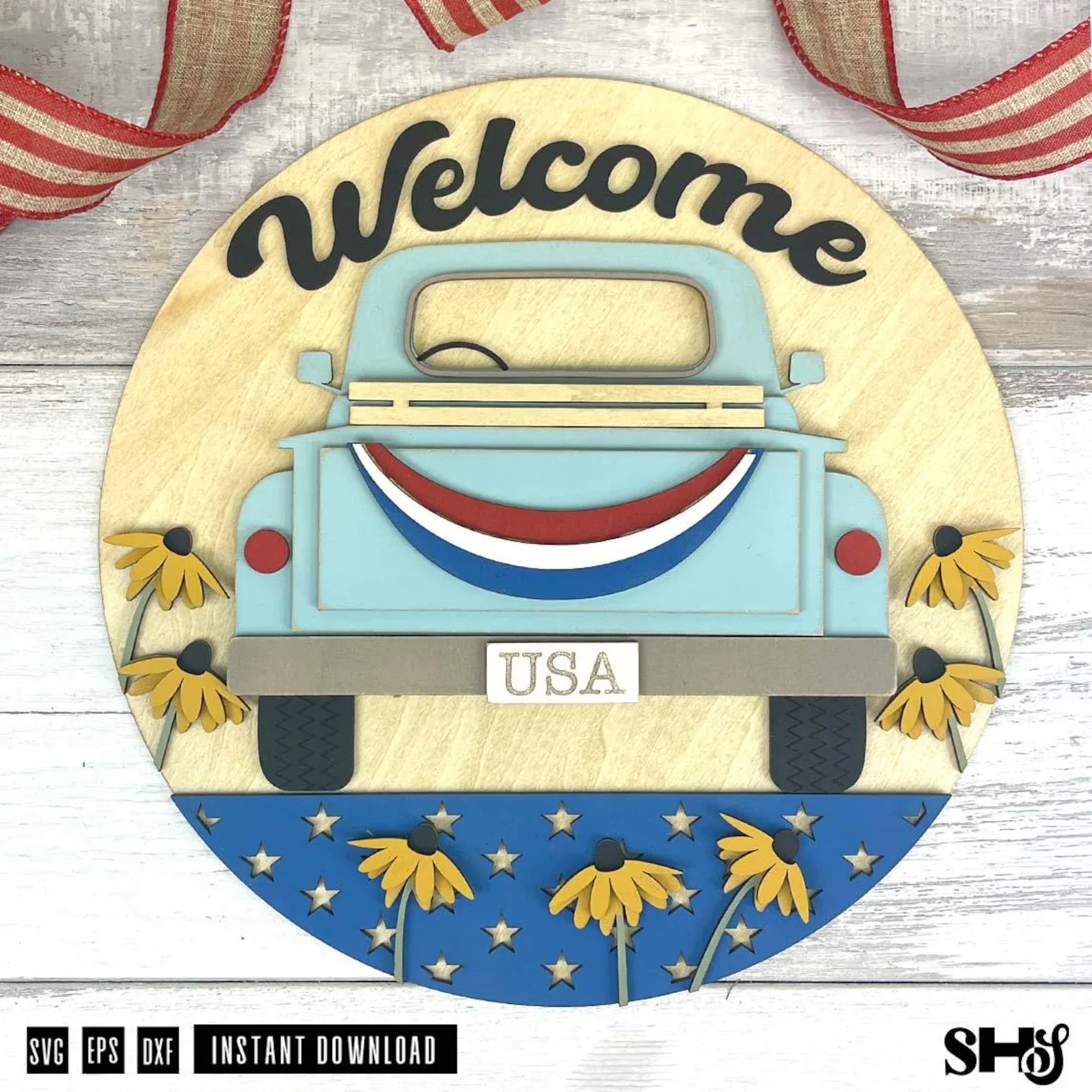Vintage Truck Welcome Sign Laser Cut File