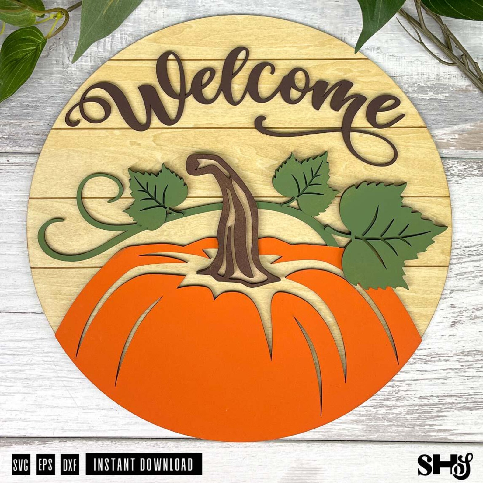 Fall Pumpkin Welcome Sign SVG