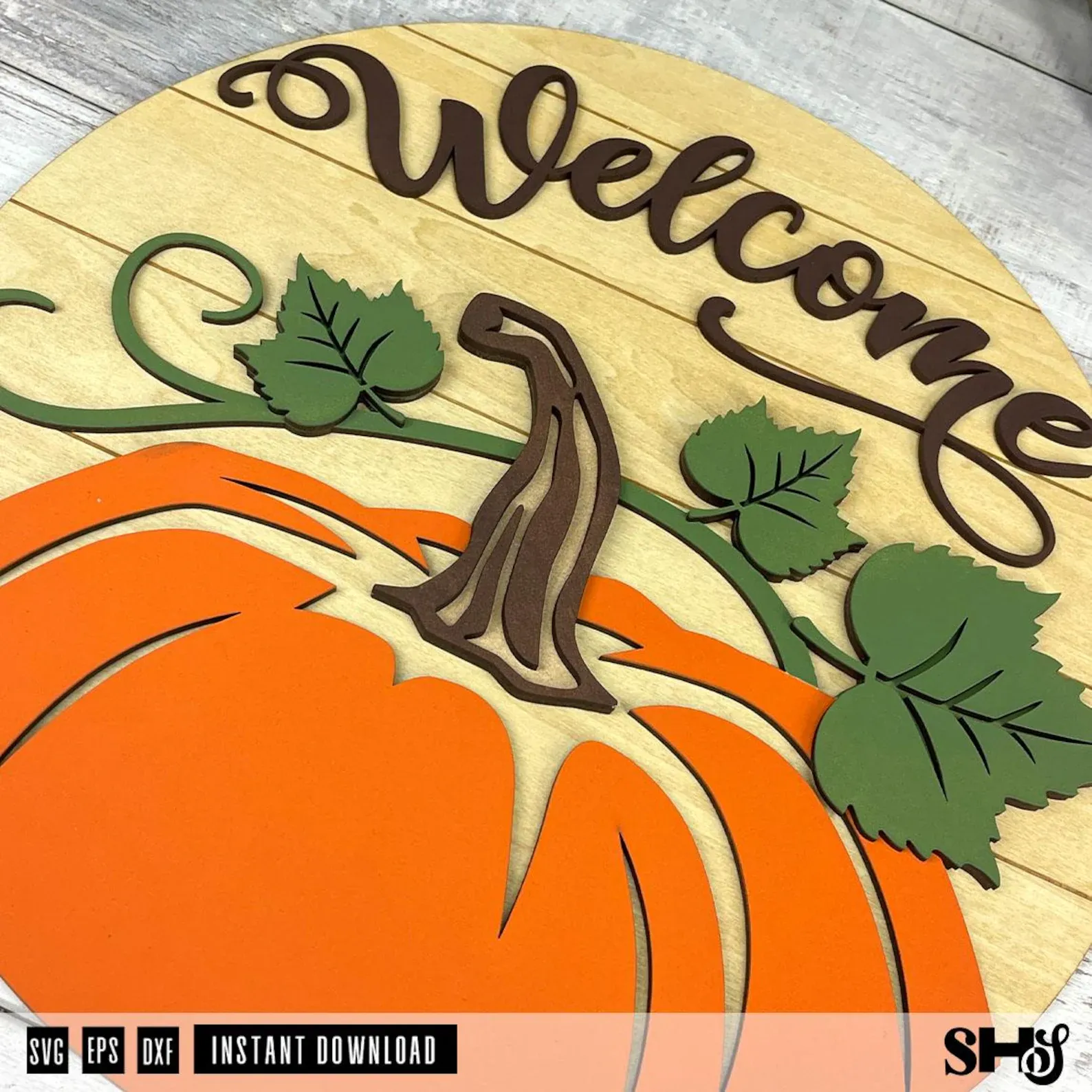 Fall Pumpkin Welcome Sign SVG alternate view