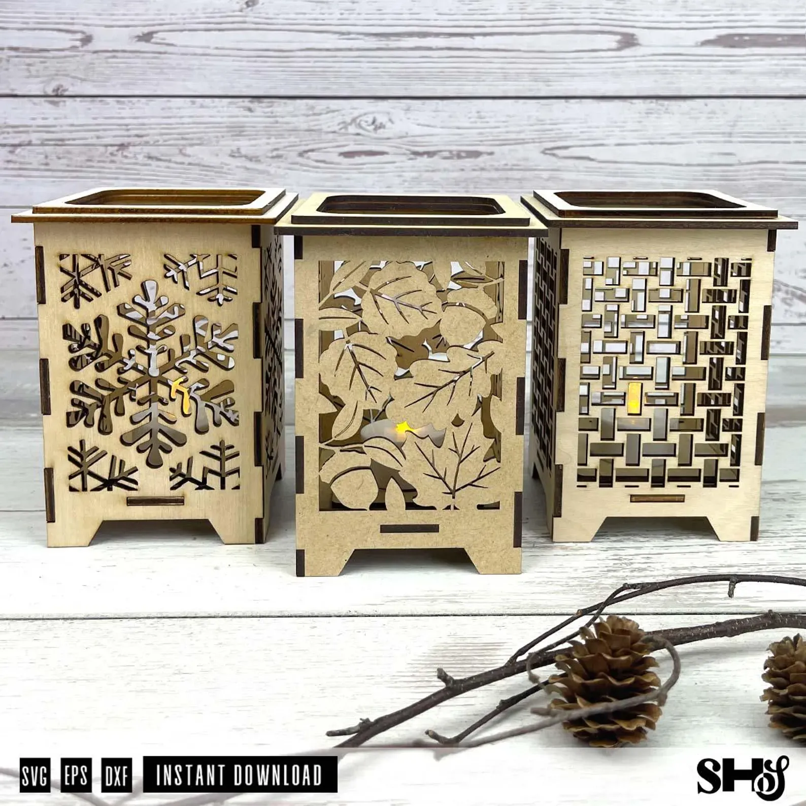 Fall & Winter Lantern Bundle SVG alternate view