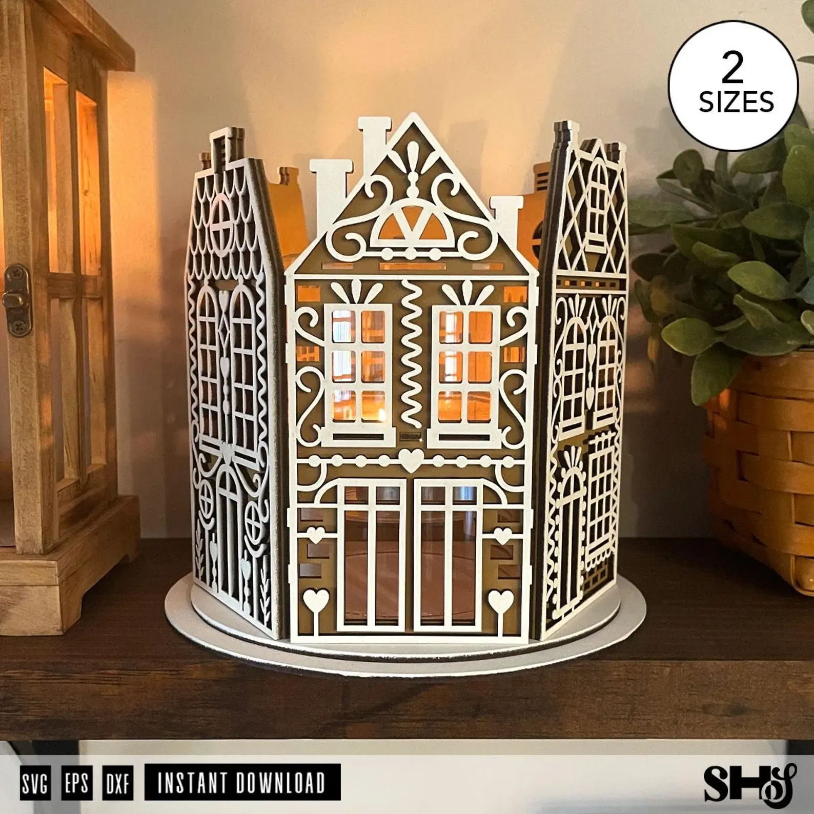 Gingerbread Village Candle Holder SVG Bundle alternate view