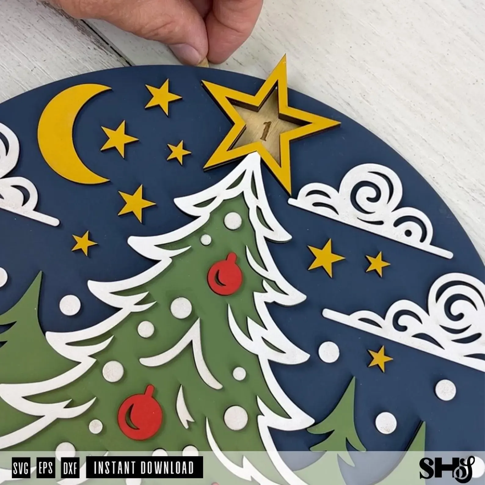 Days Until Christmas Countdown Sign Laser Cut SVG alternate view