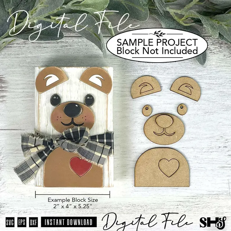 Teddy Bear Face SVG alternate view