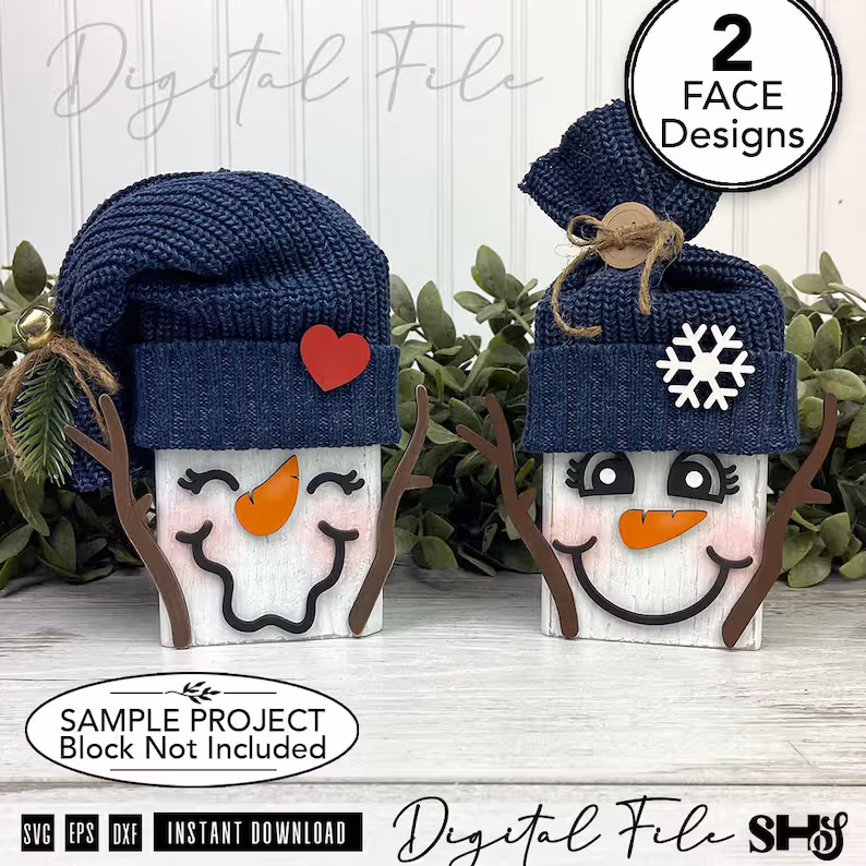 Snowman Faces SVG Bundle