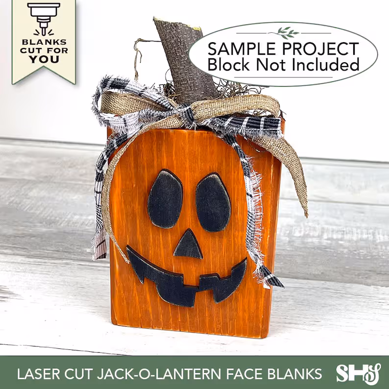 Laser Cut Jack-O-Lantern Face Blanks Bundle