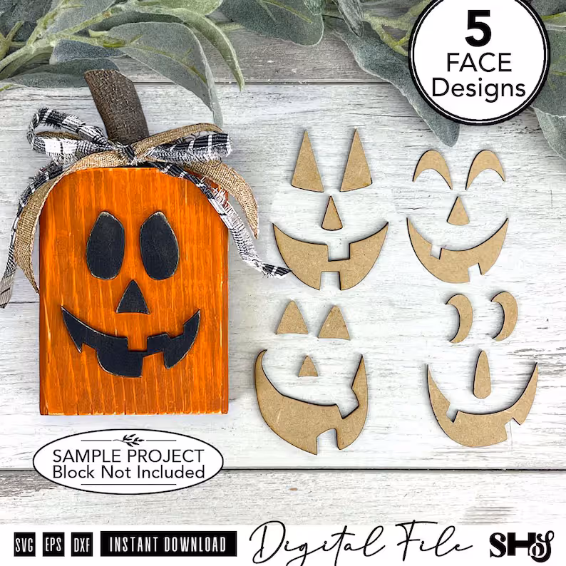 Jack-O-Lantern Faces SVG Bundle