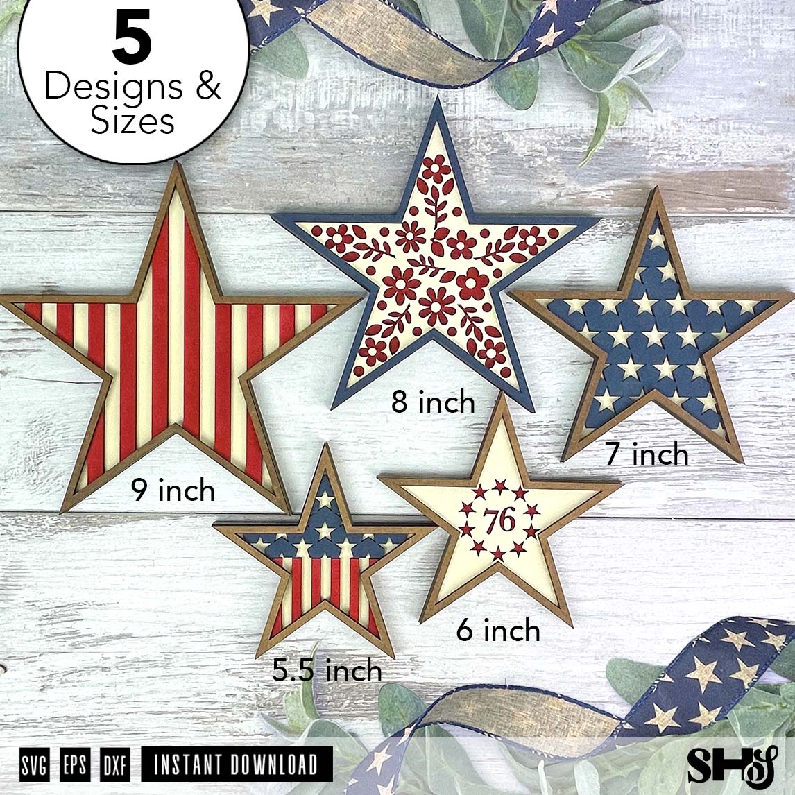 Patriotic Stars SVG Bundle alternate view
