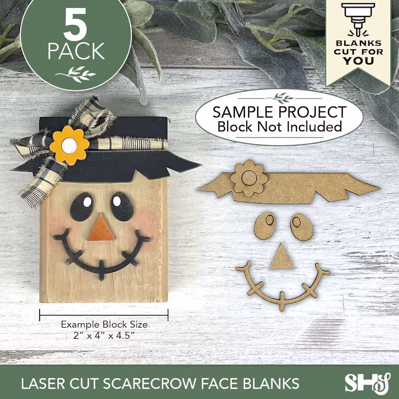 Laser Cut Scarecrow Face Blanks