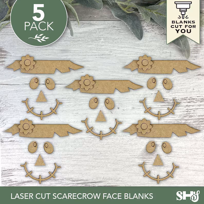 Laser Cut Scarecrow Face Blanks alternate view