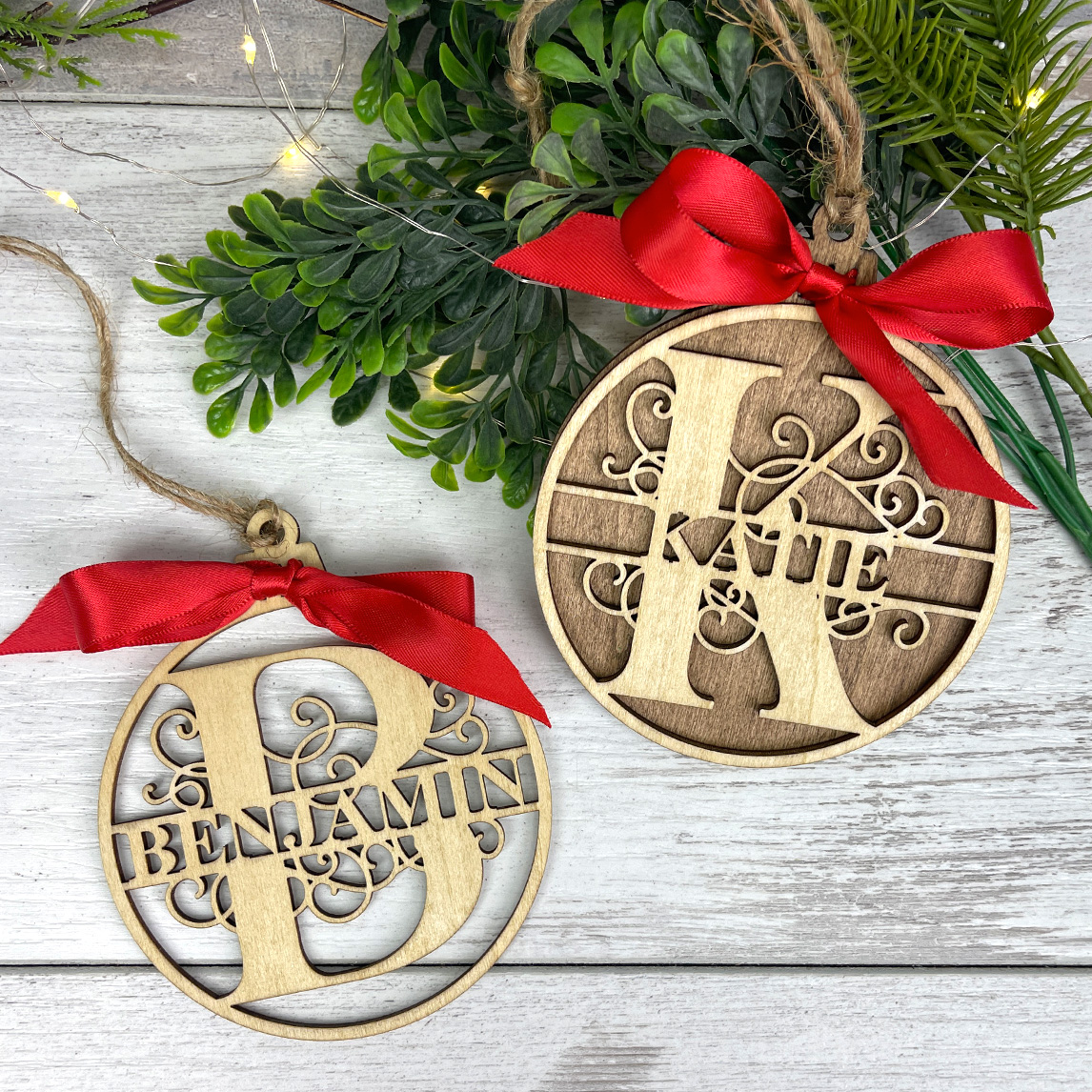 Split Monogram Ornaments