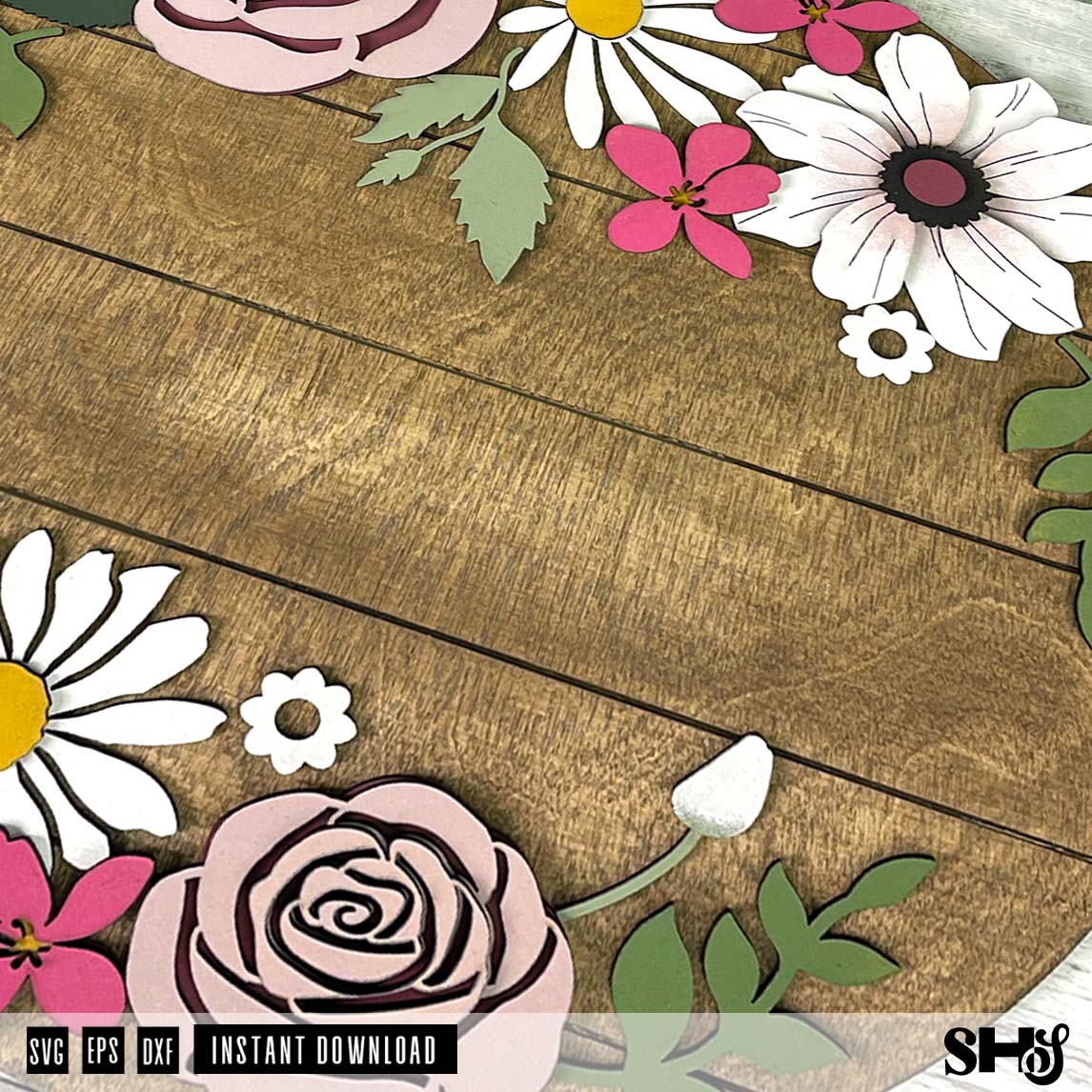 Spring Garden Name Sign Laser Cut SVG alternate view