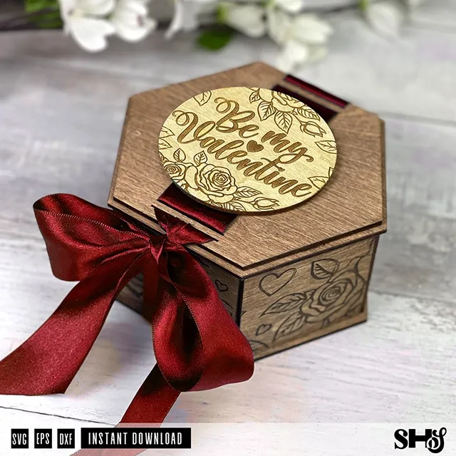 3D Valentine Laser Cut Gift Box Bundle SVG alternate view