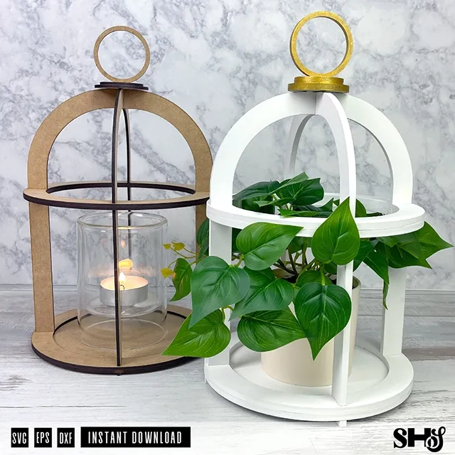 Wooden Cloche Candle Holder Laser Cut File